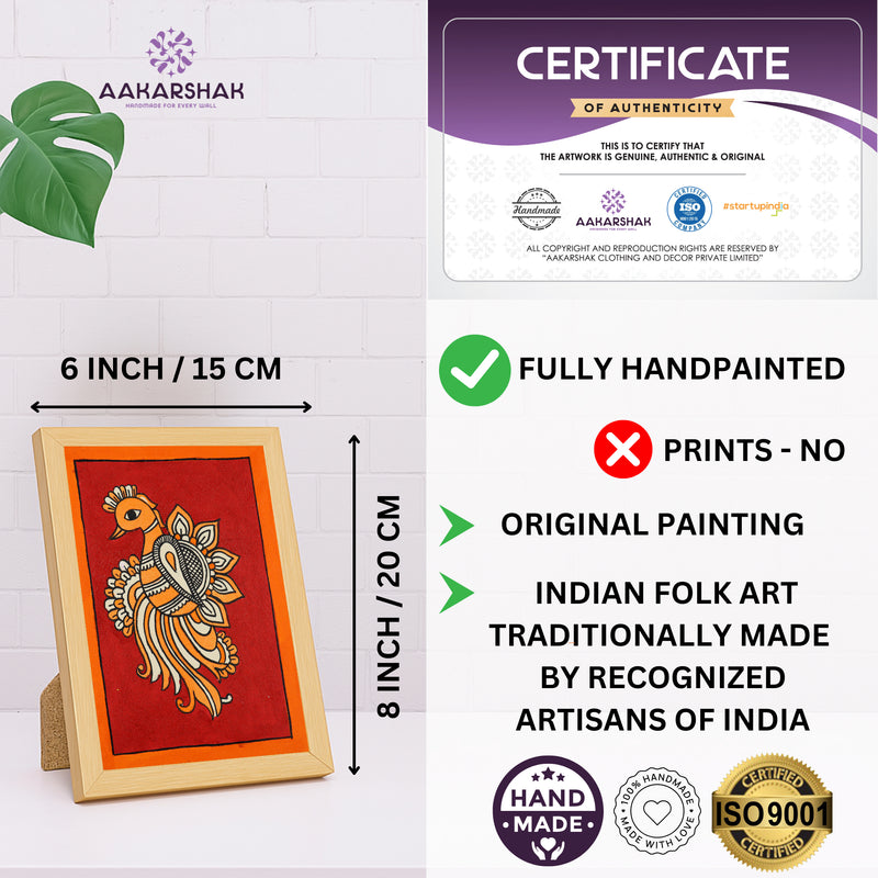 handmade iso certified-peacock kalamkari painting