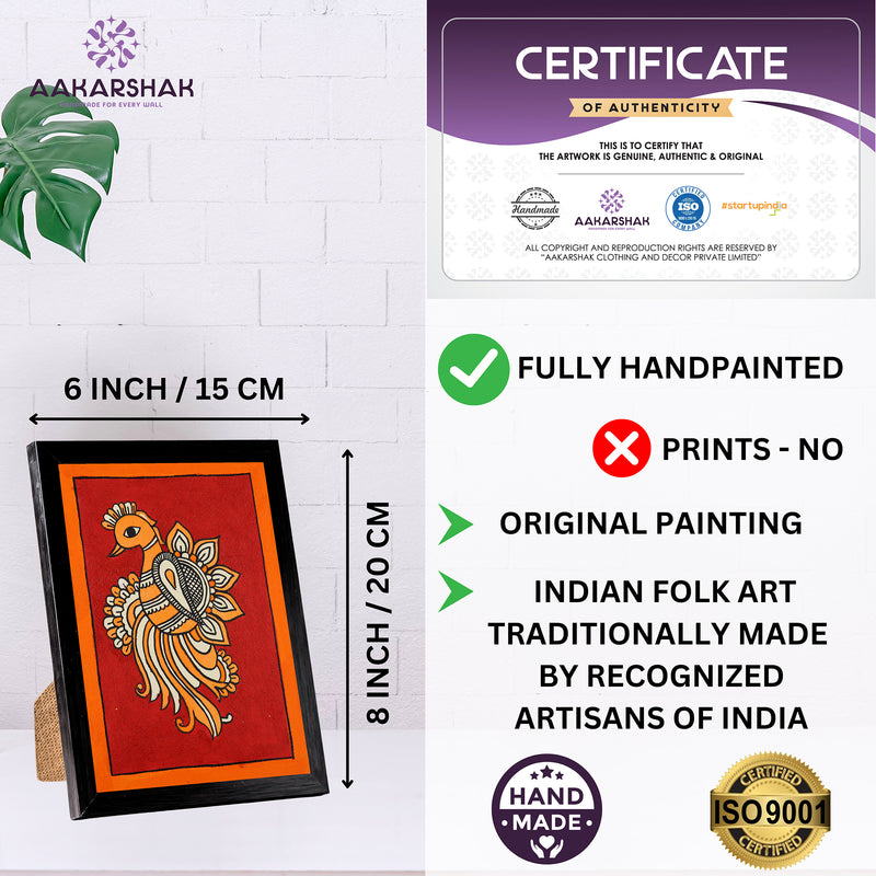 handmade iso certified-peacock kalamkari painting