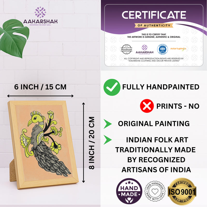 handmade iso certified-peacock kalamkari painting