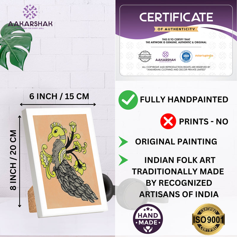 handmade iso certified-peacock kalamkari painting
