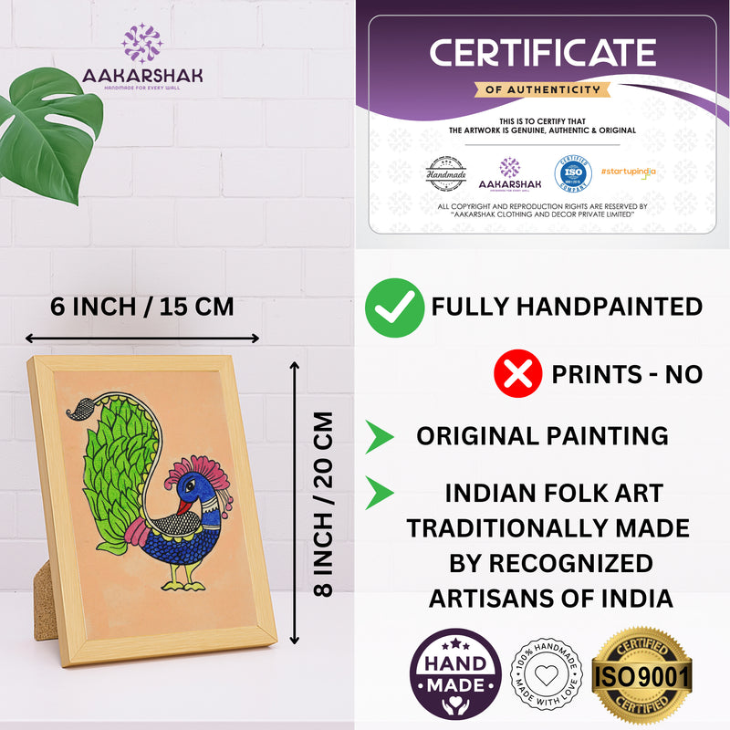 handmade iso certified-peacock kalamkari painting