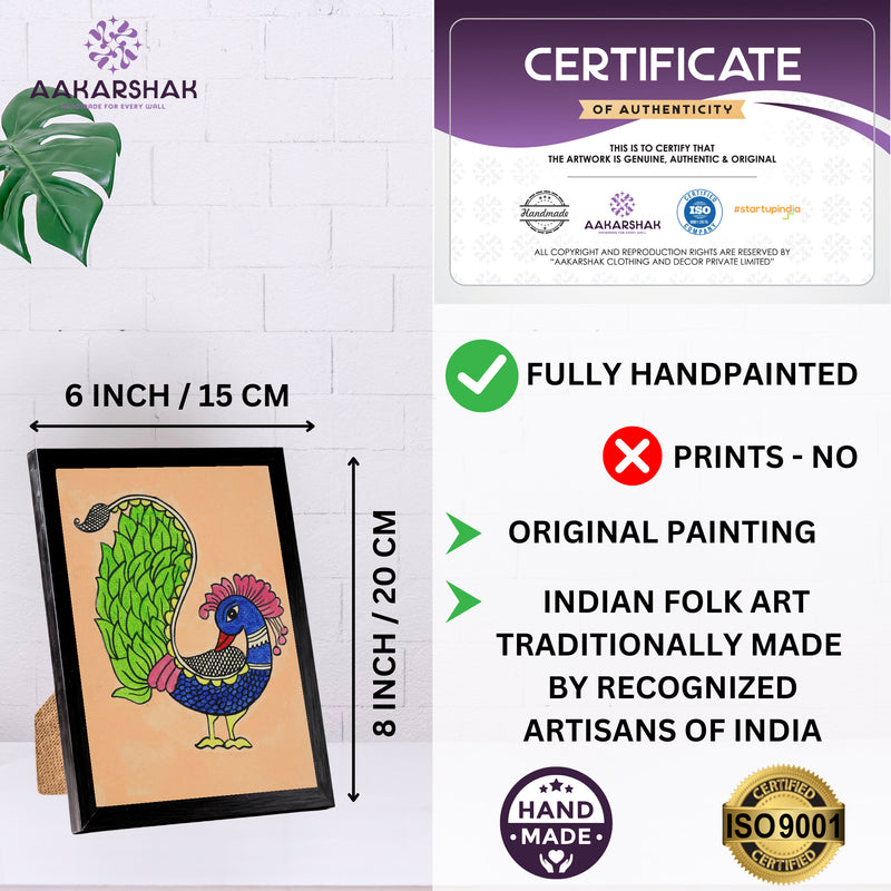 handmade iso certified-peacock kalamkari painting