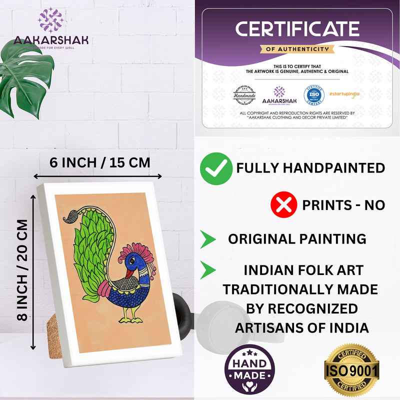 handmade iso certified-peacock kalamkari painting