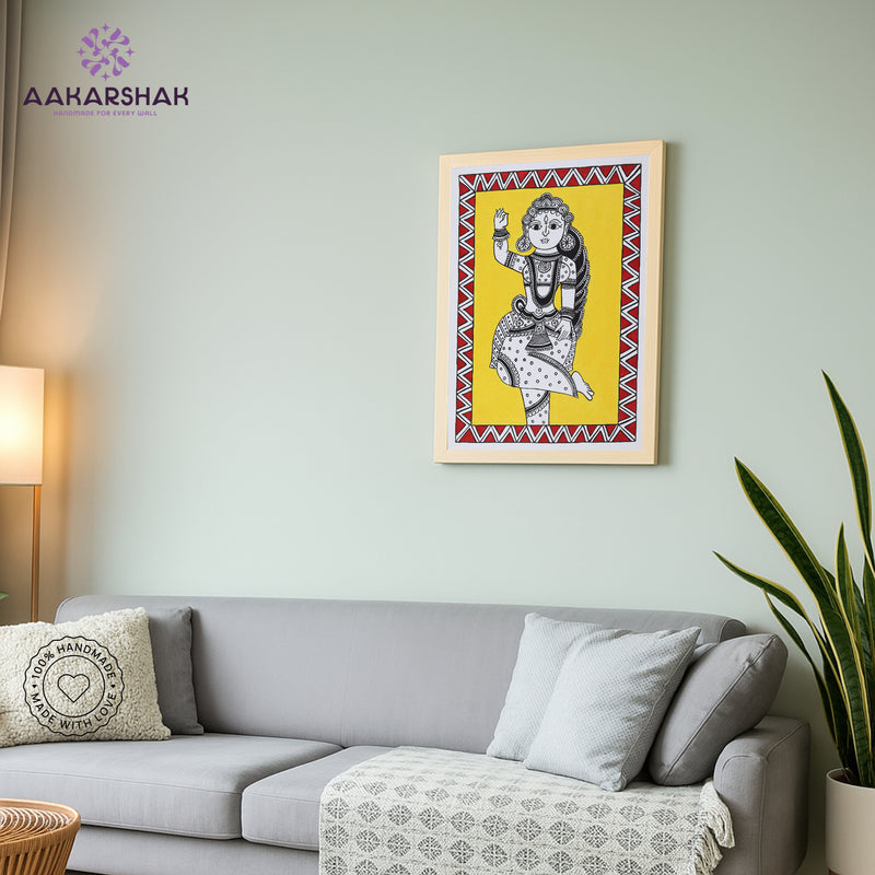 vibrant handmade radha painting-depicting indian folk traditions