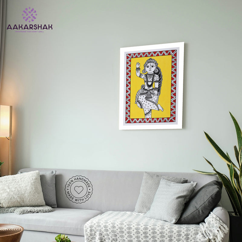 vibrant handmade radha painting-depicting indian folk traditions