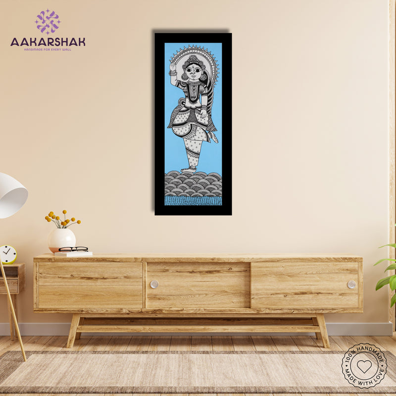 Framed artwork with radha design -handmade kalamkari painting for home decor