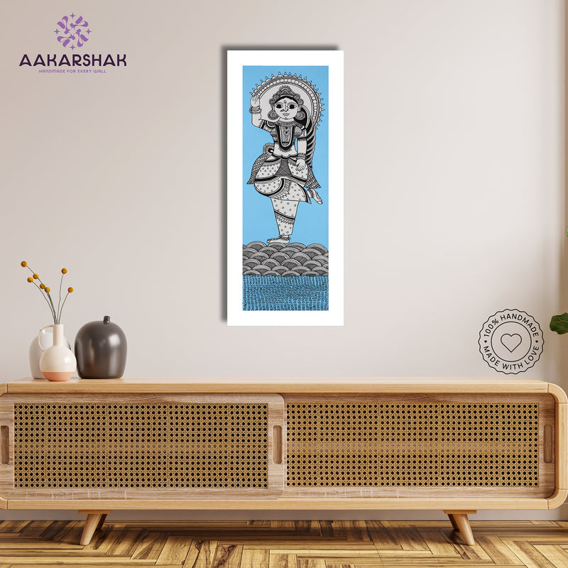 Framed artwork with radha design -handmade kalamkari painting for home decor