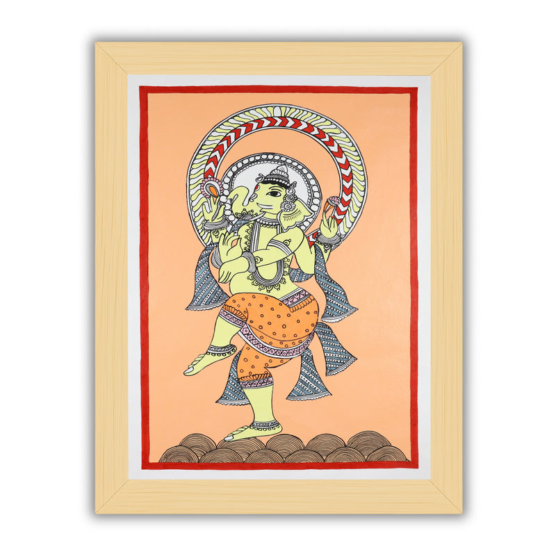 Handmade Kalamkari Ganesh Painting 17x24Inch Wall Art