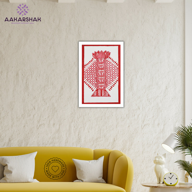 vibrant handmade bamboo painting-depicting indian folk traditions