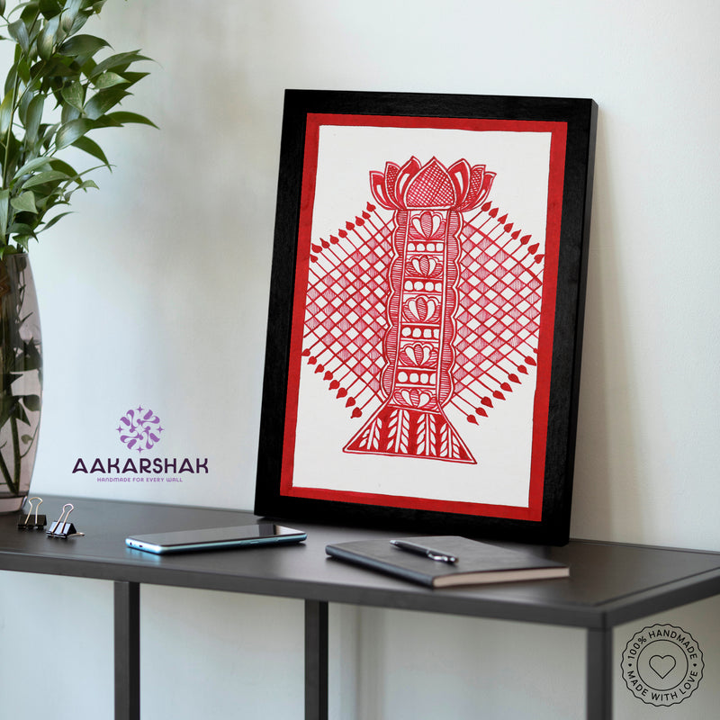 vibrant handmade bamboo painting-depicting indian folk traditions