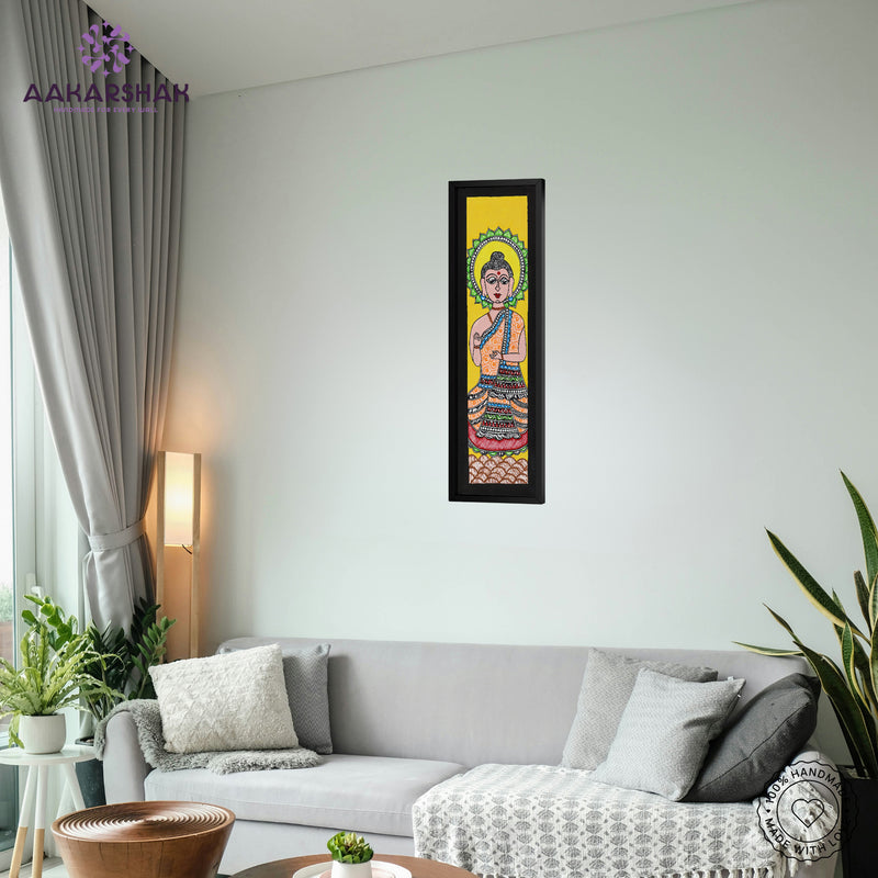 vibrant handmade lotus painting-depicting indian folk traditions