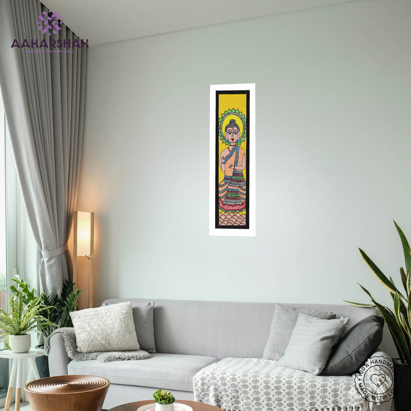 vibrant handmade buddha painting-depicting indian folk traditions