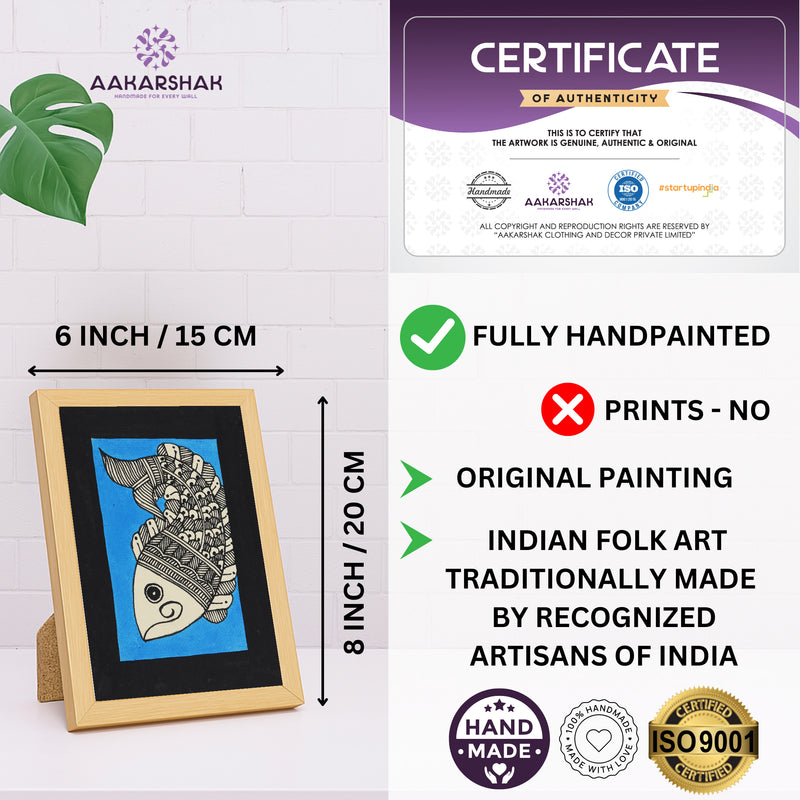 handmade iso certified madhubani-fish painting