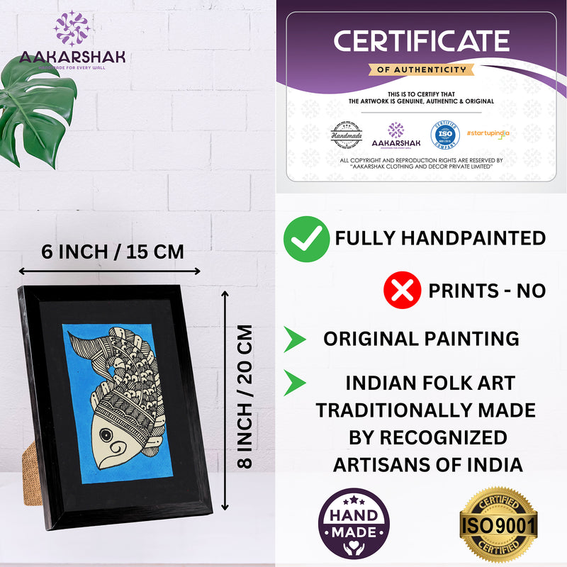 handmade iso certified madhubani-fish painting