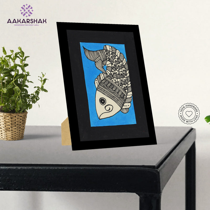 vibrant handmade madhubani painting-depicting indian folk traditions