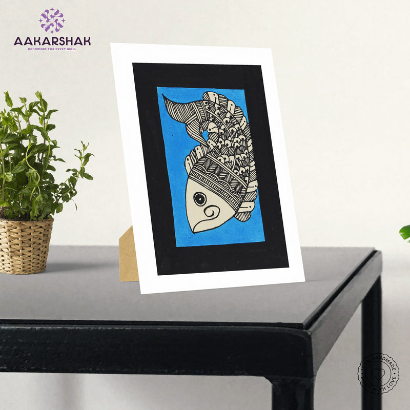 vibrant handmade madhubani painting-depicting indian folk traditions