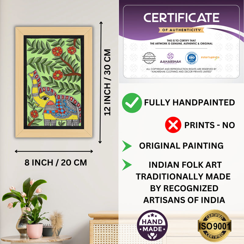 handmade iso certified-elephant madhubani painting