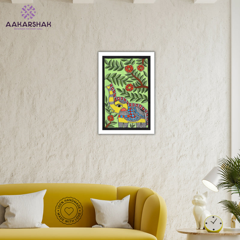 vibrant handmade elephant painting-depicting indian folk traditions