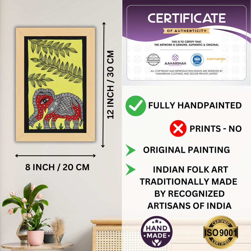 handmade iso certified-elephant madhubani painting