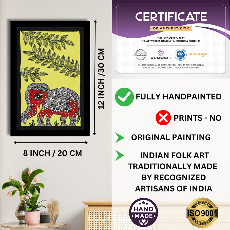 handmade iso certified-elephant madhubani painting