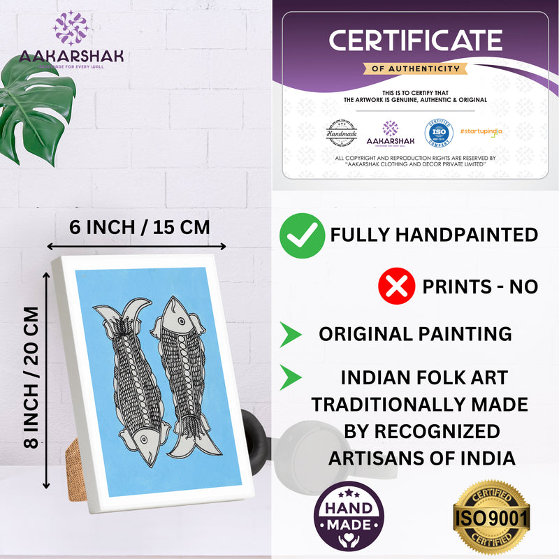 handmade iso certified madhubani-fish painting
