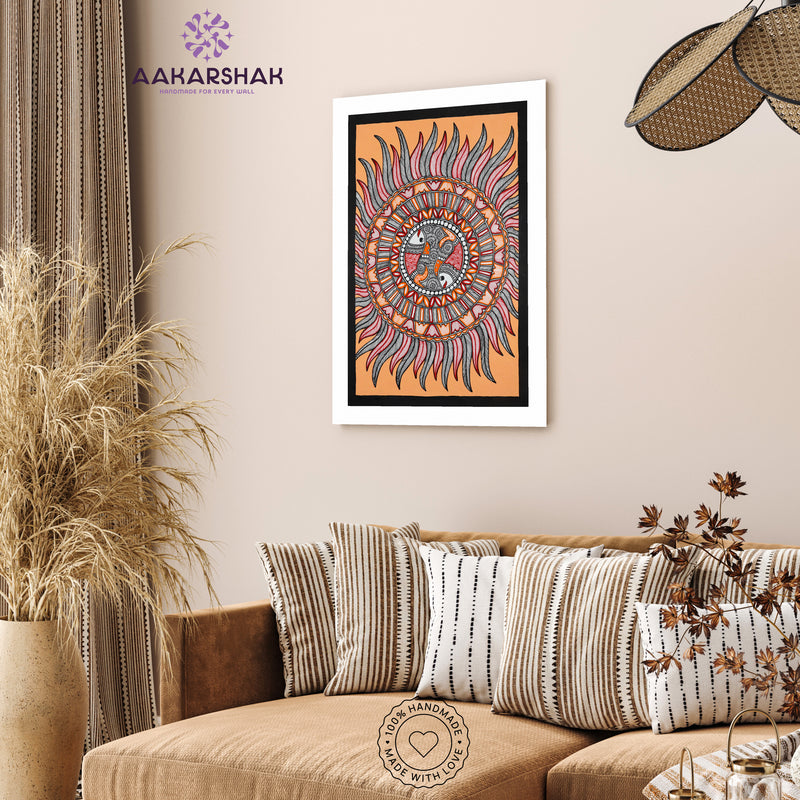 vibrant handmade fish painting-depicting indian folk traditions