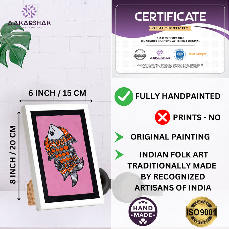 handmade iso certified madhubani-fish painting