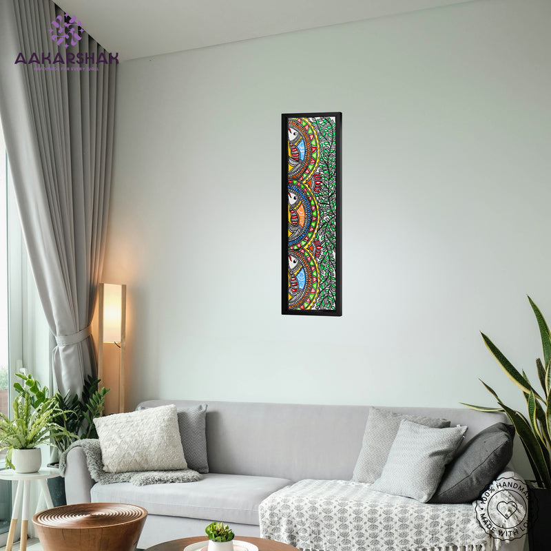 vibrant handmade fish painting-depicting indian folk traditions