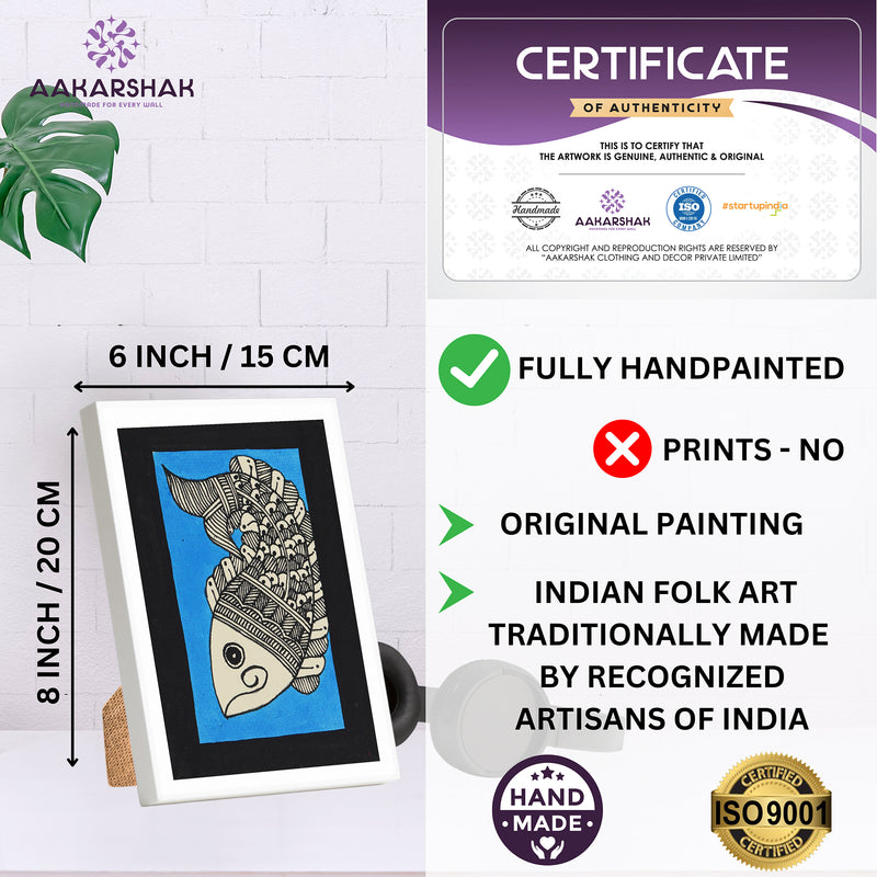 handmade iso certified madhubani-fish painting