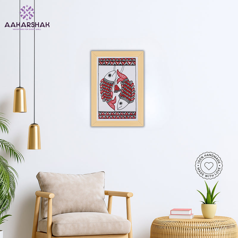 vibrant handmade fish painting-depicting indian folk traditions