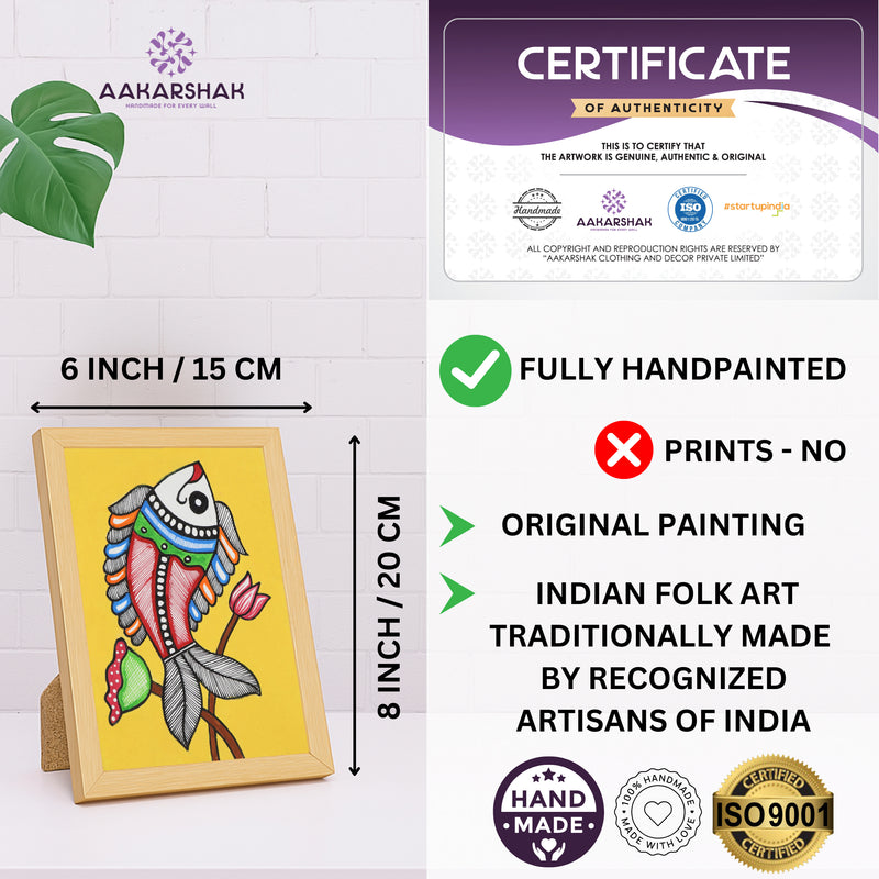 handmade iso certified madhubani-fish painting