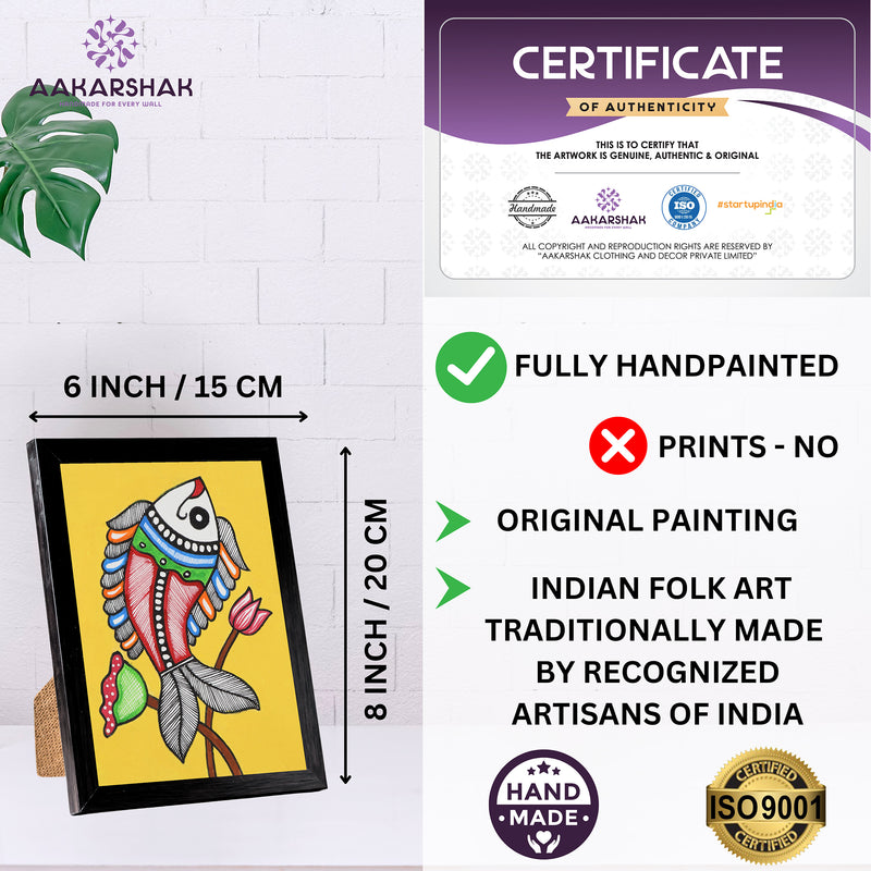handmade iso certified madhubani-fish painting