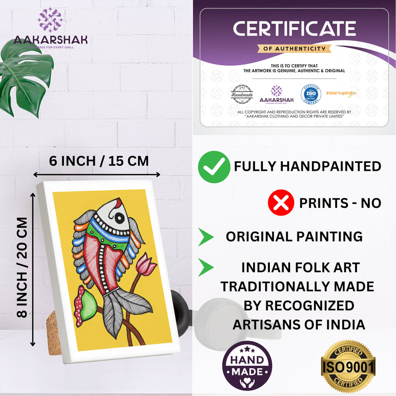 handmade iso certified madhubani-fish painting