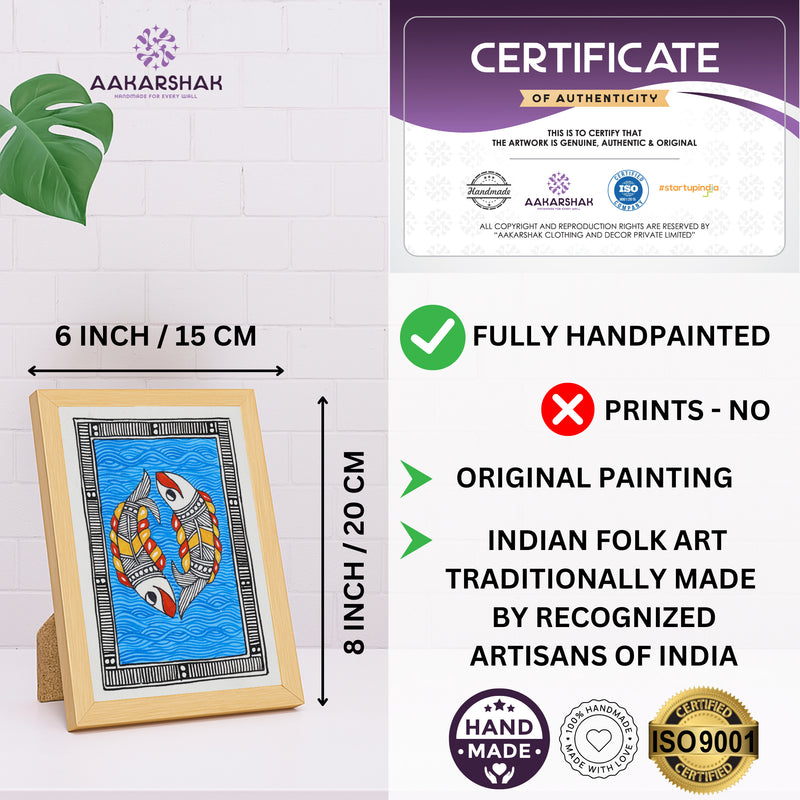 handmade iso certified madhubani-fish painting