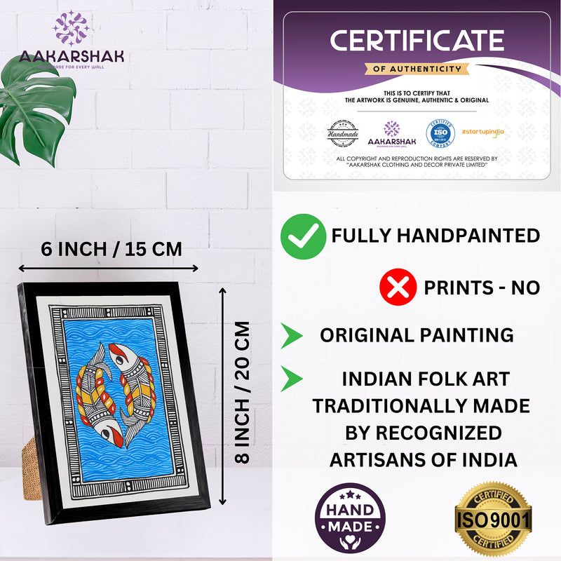 handmade iso certified madhubani-fish painting
