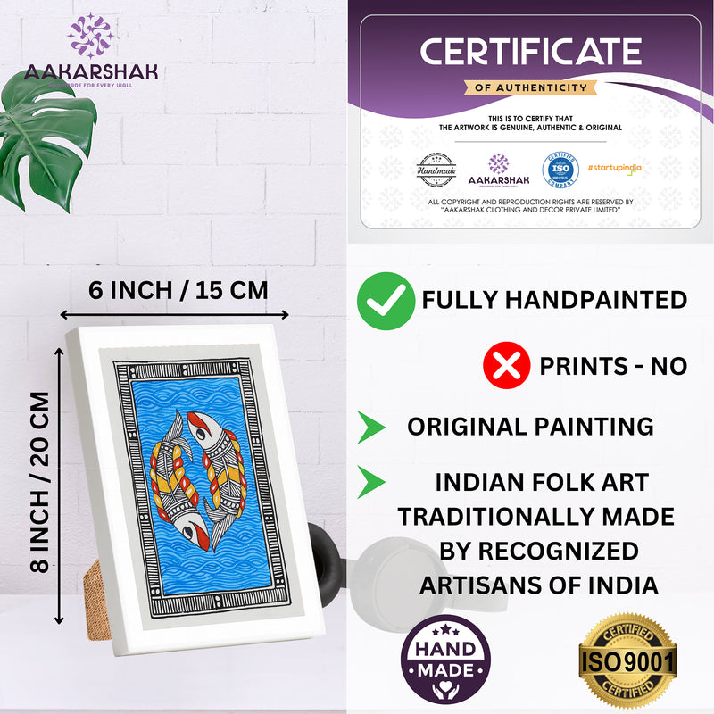 handmade iso certified madhubani-fish painting