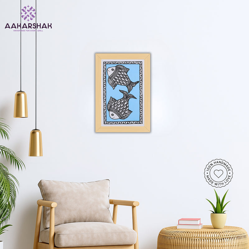 vibrant handmade fish painting-depicting indian folk traditions