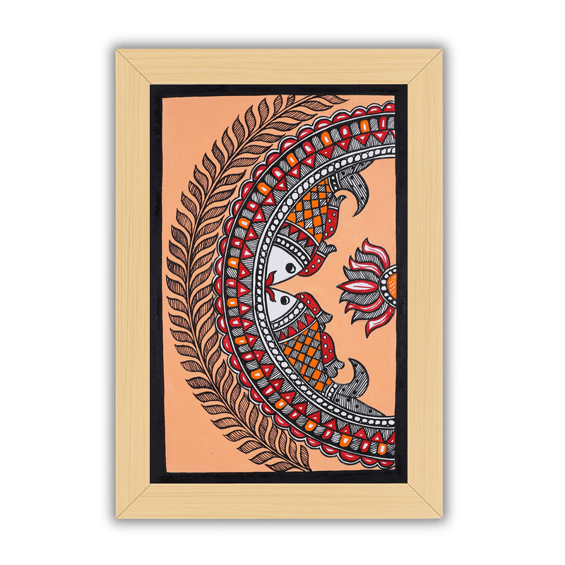handmade madhubani painting painting fish-in vibrant traditional folk art style