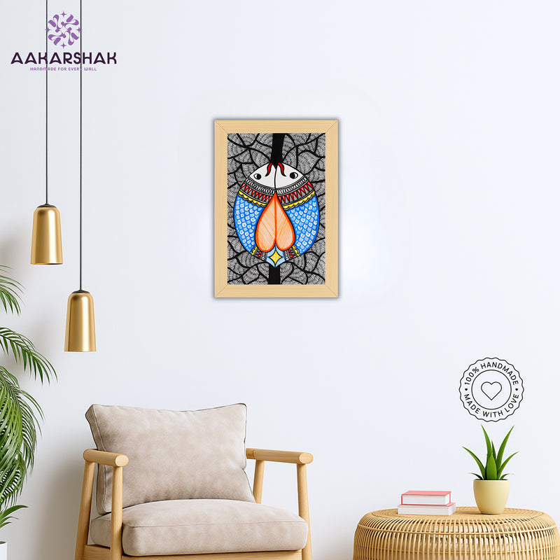 vibrant handmade fish painting-depicting indian folk traditions