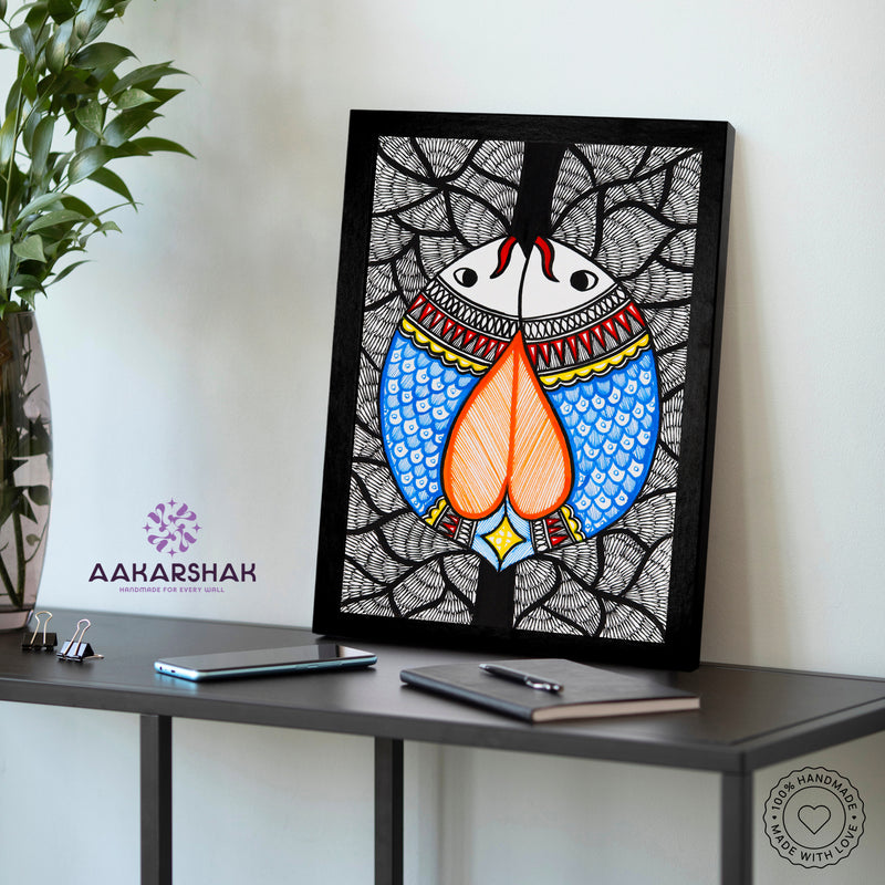 vibrant handmade fish painting-depicting indian folk traditions