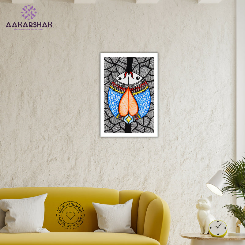 vibrant handmade fish painting-depicting indian folk traditions