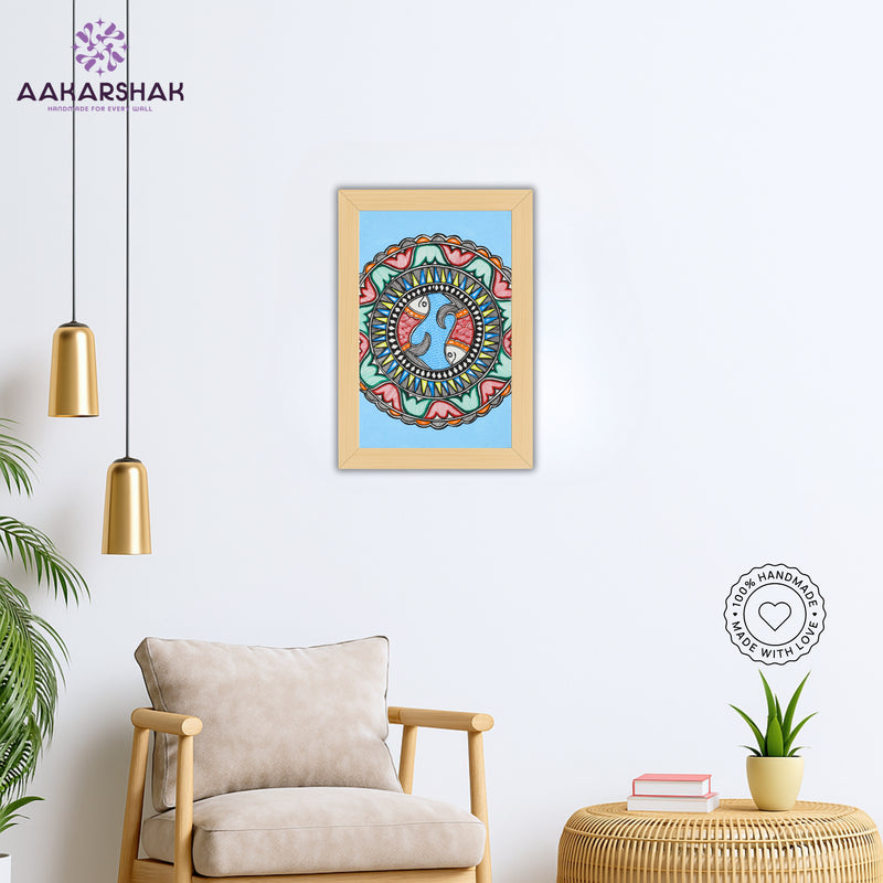 vibrant handmade fish painting-depicting indian folk traditions