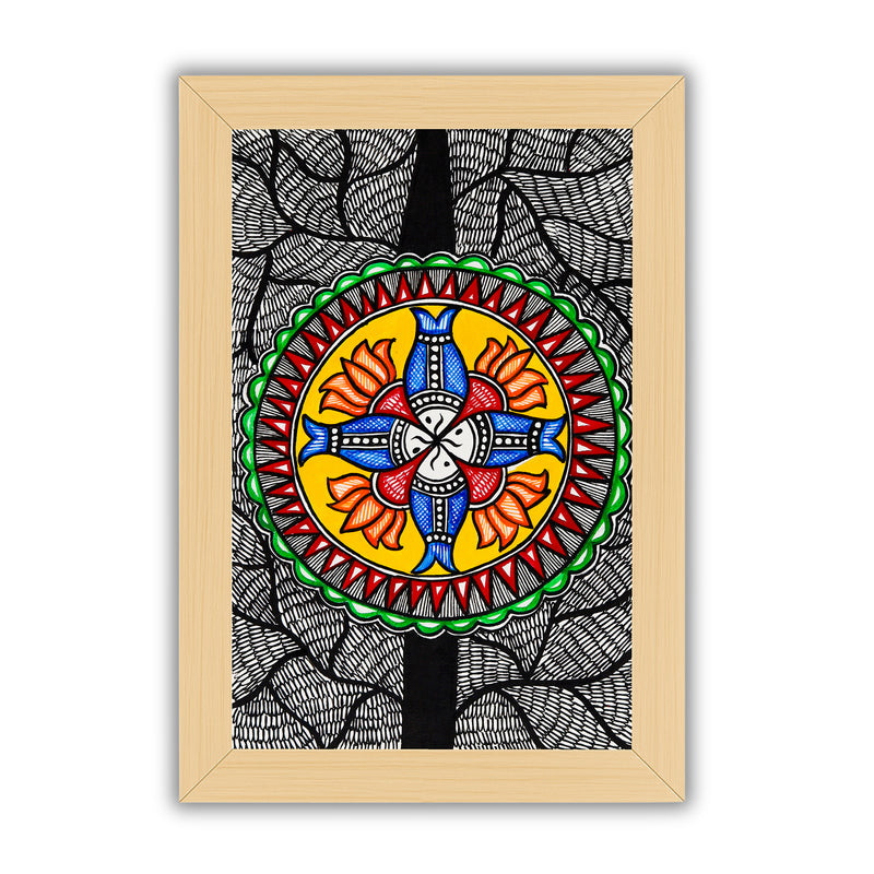 handmade madhubani painting painting fish-in vibrant traditional folk art style