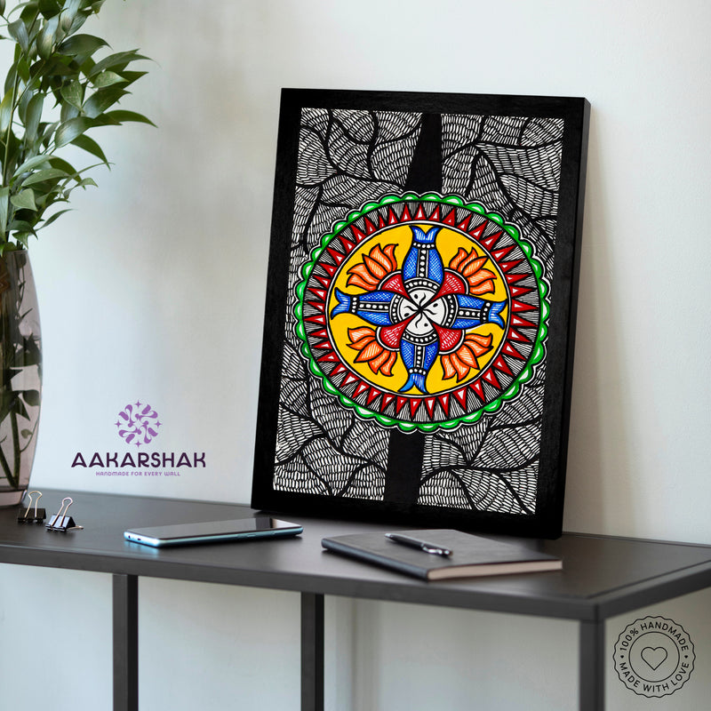 vibrant handmade fish painting-depicting indian folk traditions