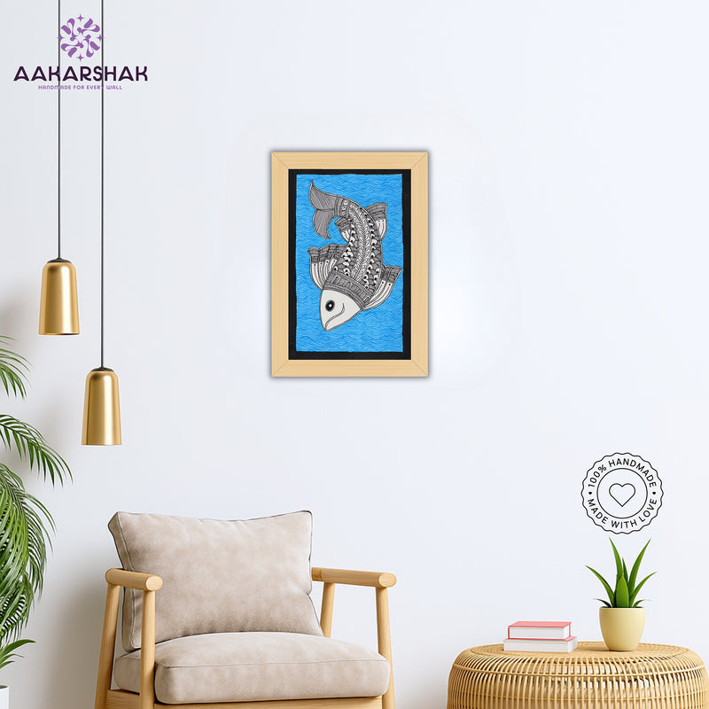 vibrant handmade fish painting-depicting indian folk traditions