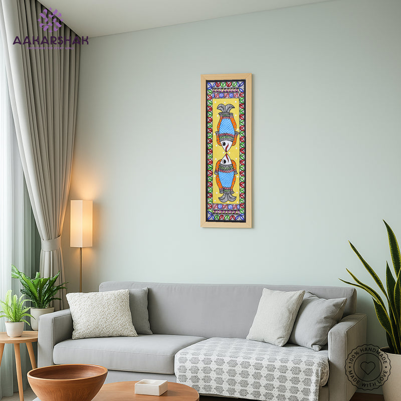 vibrant handmade tree of life painting-depicting indian folk traditions