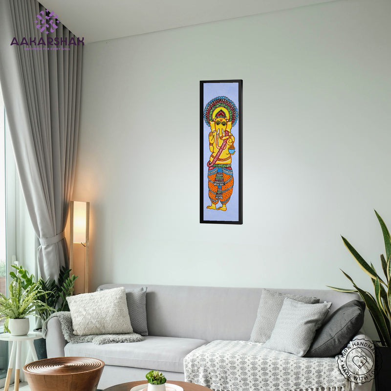 vibrant handmade ganesh painting-depicting indian folk traditions