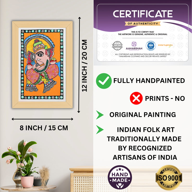 handmade iso certified-ganesha madhubani painting