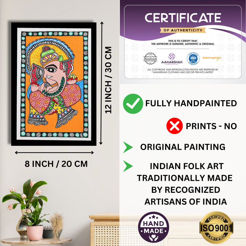 handmade iso certified-ganesha madhubani painting