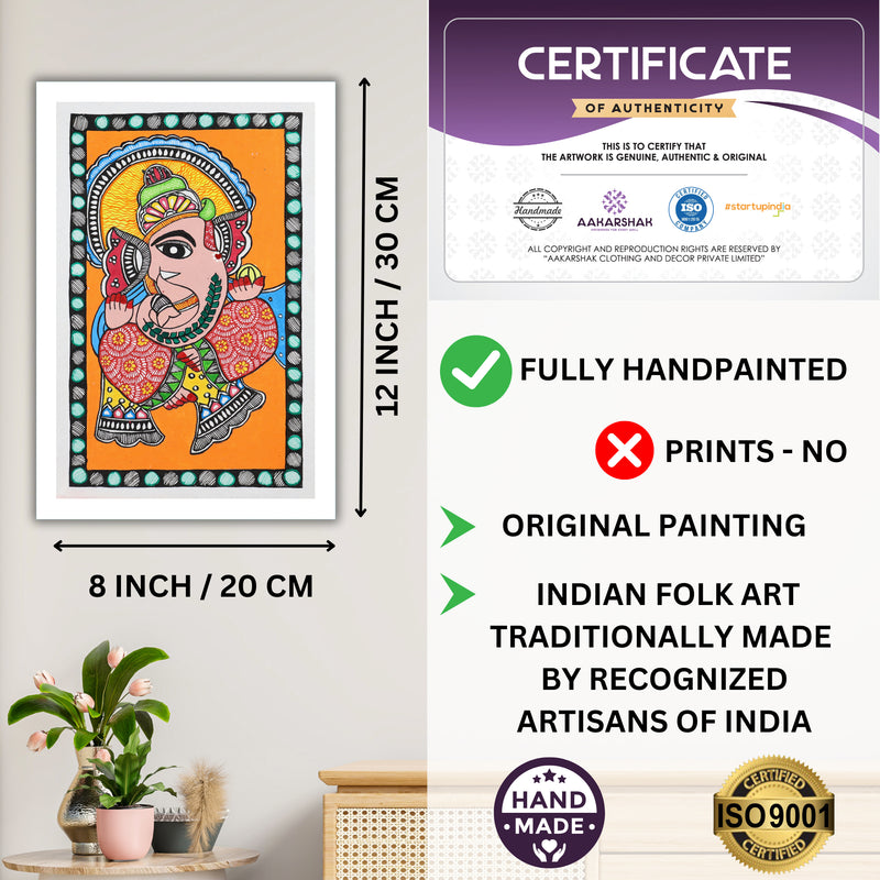 handmade iso certified-ganesha madhubani painting